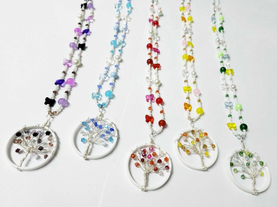 Coliere handmade Pomul vietii, Tree of life, multe culori, unicate