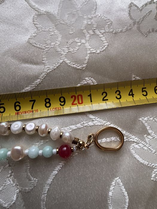 Set Bijuterii UNICAT - Colier (53 cm cu prelungire) și Brățară Premium (Perle, Cuarț, Aventurin)- 23 cm