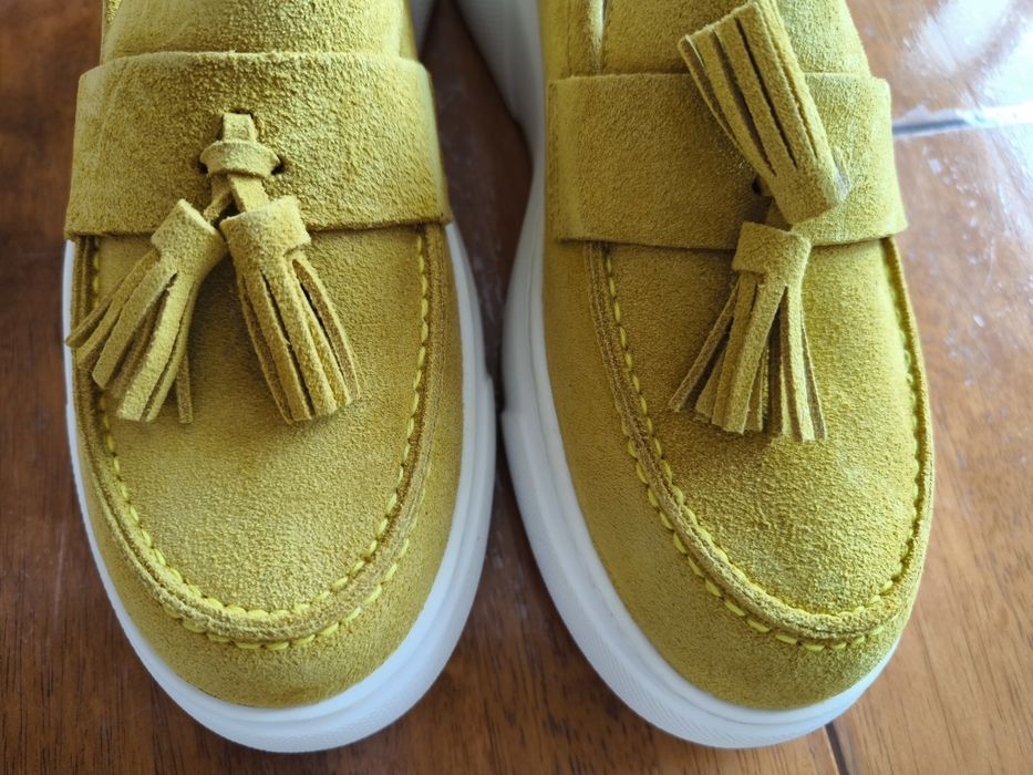 Лоферы натуральная замша