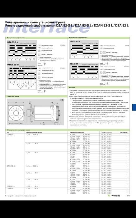 Реле времени TYP DZA 52-SL