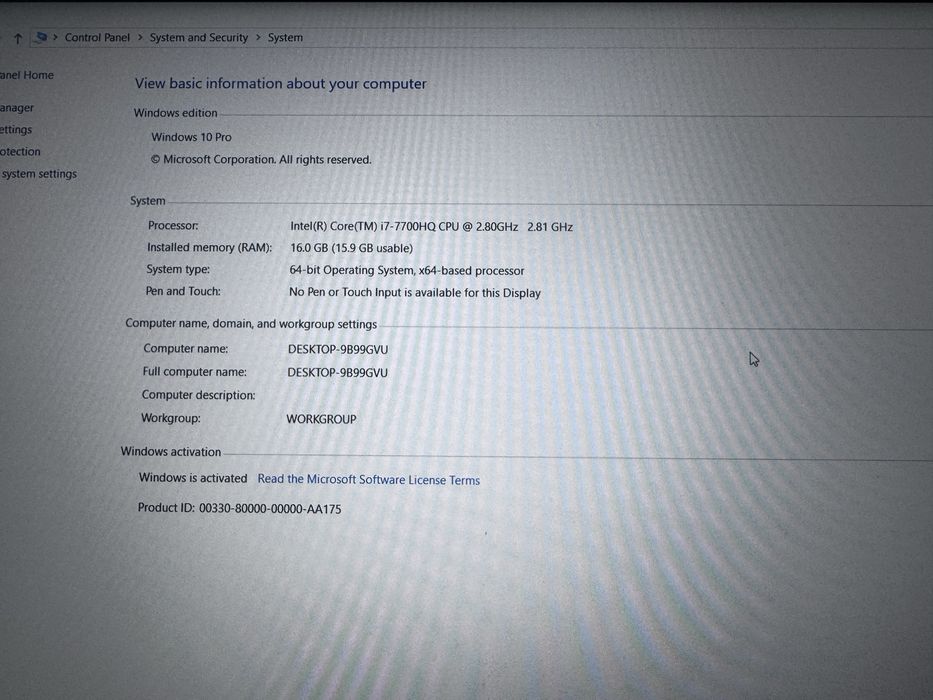 Laptop Gaming ASUS ROG GL553VD | i7-7700HQ | 16GB RAM | GTX 1050 4GB | SSD 240GB + 1TB HDD