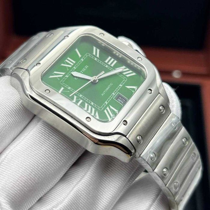 Автоматичен мъжки часовник Cartier Santos de Cartier Green
