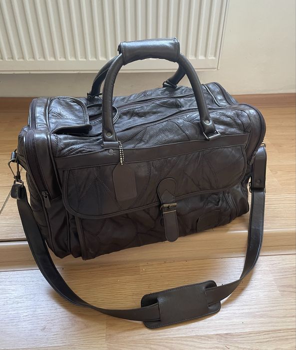 Geanta de voiaj/transport/sala din piele naturala maro Ruby Rose