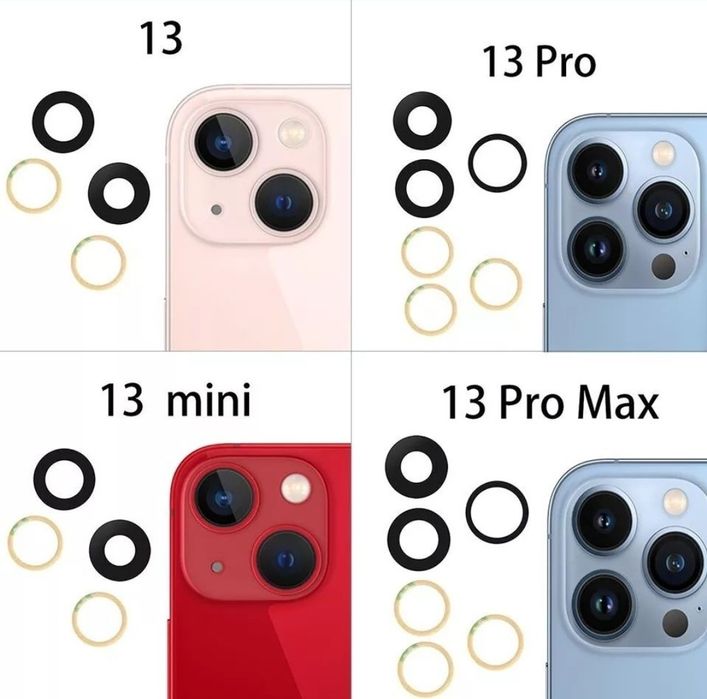 Резервни стъкла за камера за Apple iPhone 15 Pro /14 Pro / 13 / 12 / 1
