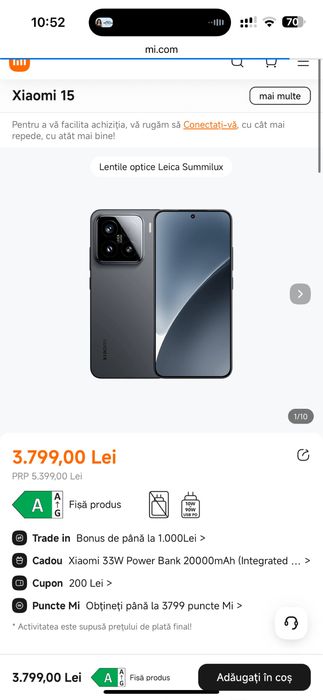 Xiaomi 15 - 3800 LEI magazin, 50 Mp camera, 12 GBR AM
