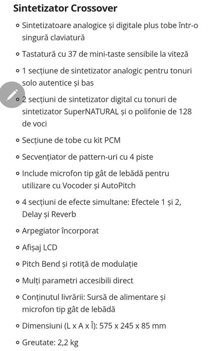Roland Sintetizator JD-Xi cu 37 Dinamic Taste Negru