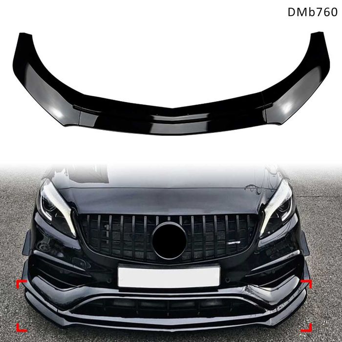 Черен лип спойлер предна броня Mercedes A W176 AMG 13-15 мерцедес а
