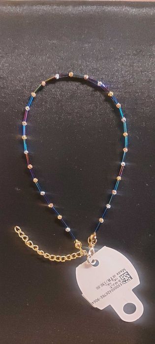 Гривна за крак и ръка с камъчета и златисти мотиви внос Turkey