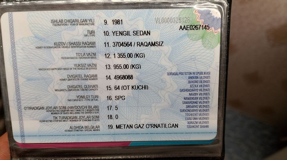 Vaz 2101 metanlik tayyor moshin