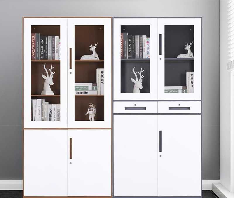 Металлический книжный шкаф для офиса нержавеющий