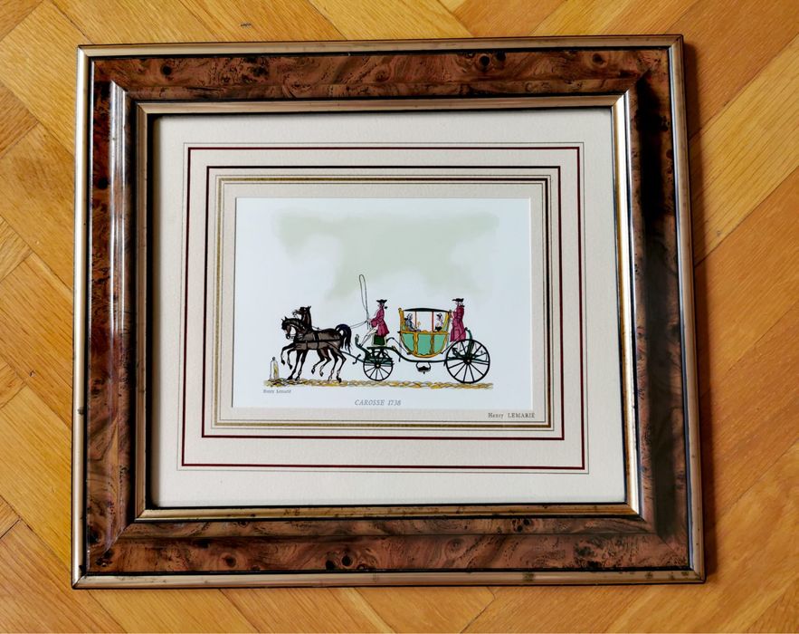 Колекция антикварни картини от дървени гравюри на Henry Lemarte 2бр.