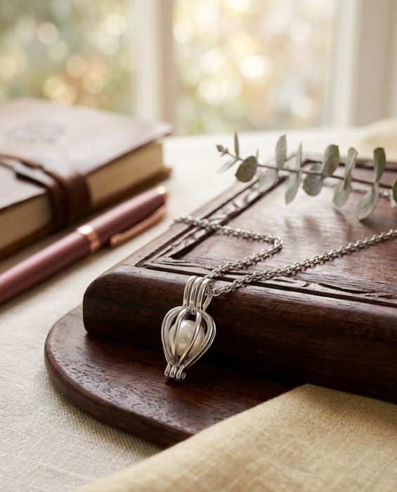 Colier cu perla alb dama