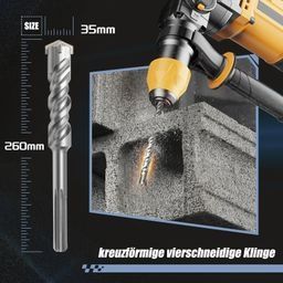 Burghiu SDS MAX 35 × 260 mm – 4 tăișuri din carbură, pentru beton (argintiu)