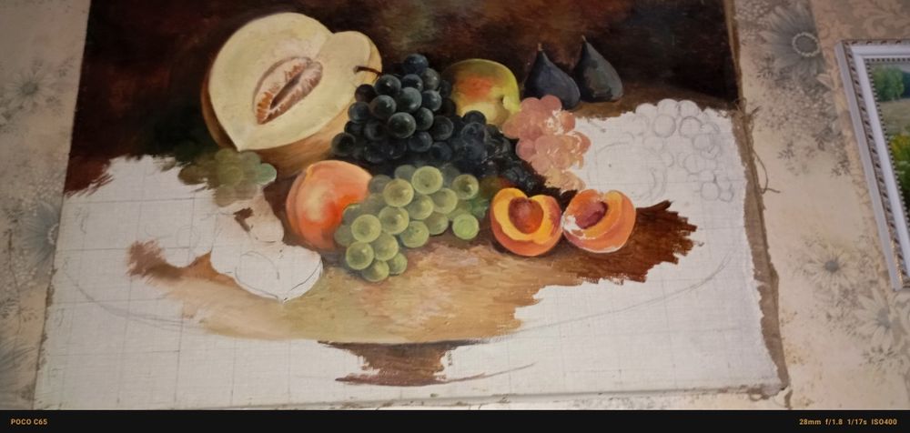 Натюрморт холст масло 50см-118см.  Коллектив  художников.