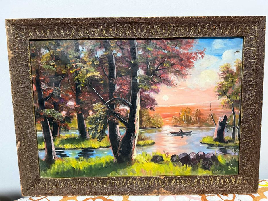 tablou vechi pictat pe panza in ulei pictura in ulei tablou vechi ulei