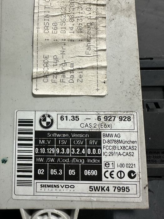 Calculator modul CAS BMW Seria 5 E60 E61 | 6927928