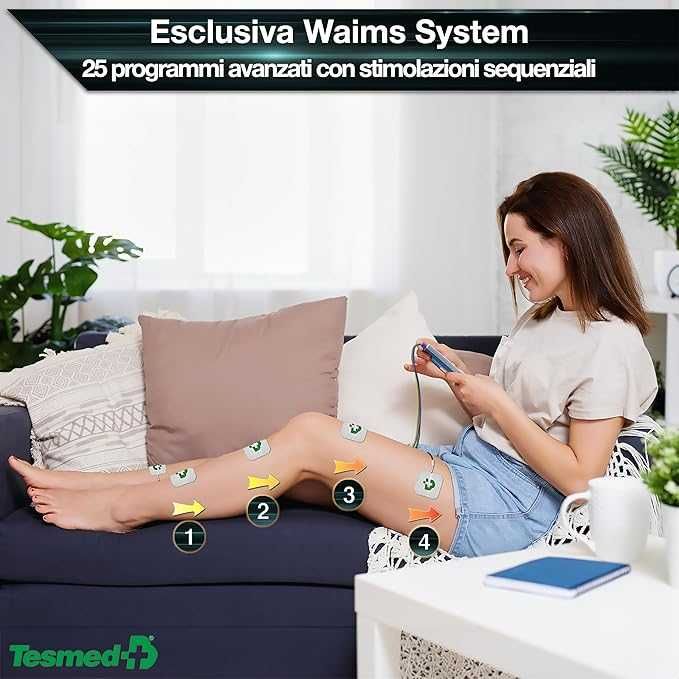 TESMED Max 830:Професионален мускулен стимулатор 4 канала 20 електрода