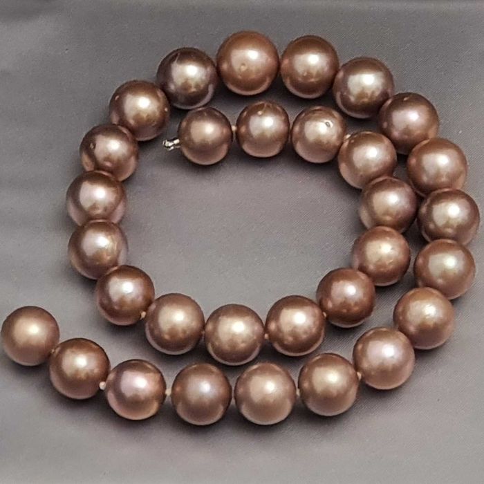 colier perle naturale edison 15mm si aur 14k