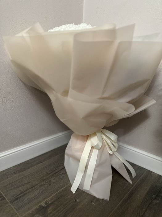 Цветы 101 шт белые хризантемы