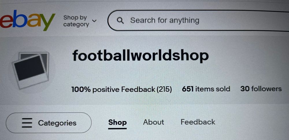 Ибей EBay профил футбол шалове тениски фланелки спортни стоки