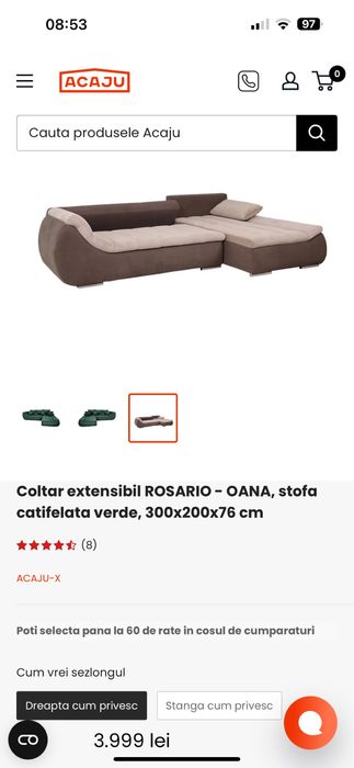 Canapea extensibila cumparata in 2022