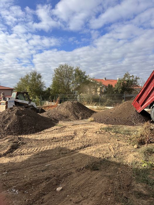 Доставка на пресята черна пръст(чернозем), фрезоване, оран и мулчиране