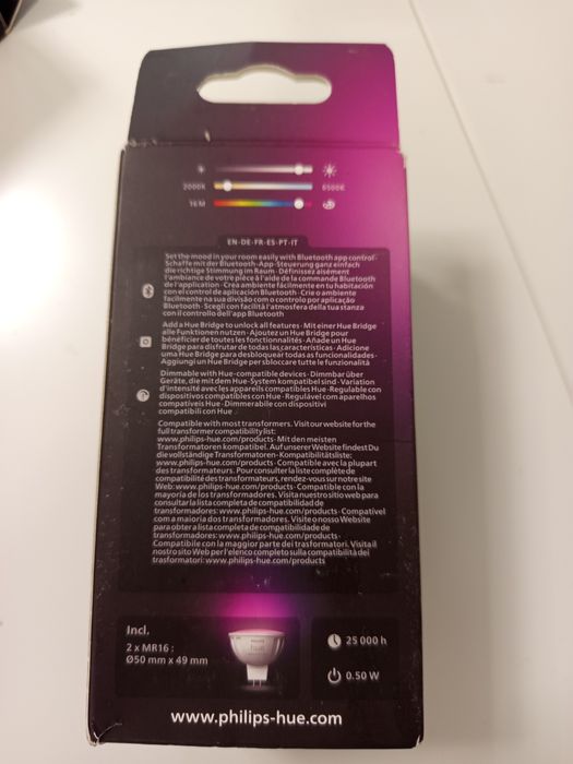 Philips Hue Set 2 becuri LED BT 6.3W GU5.3 400 lumeni