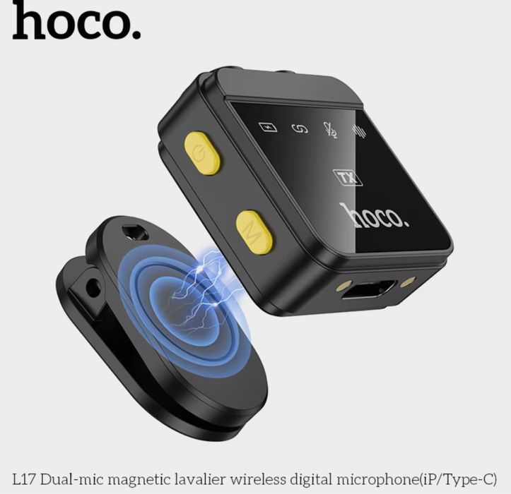 HOCO L17 Магнитный беспроводной петличный микрофон для iPhone Android