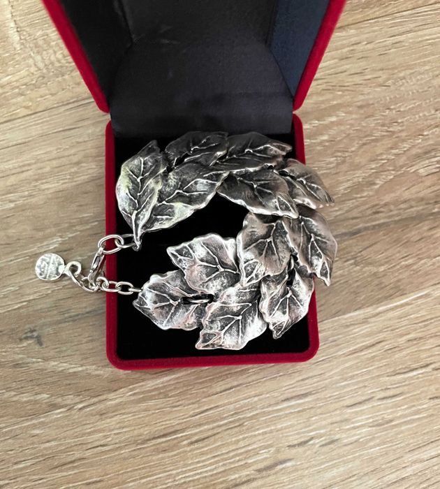 Brățară gablonz reglabilă, model frunze