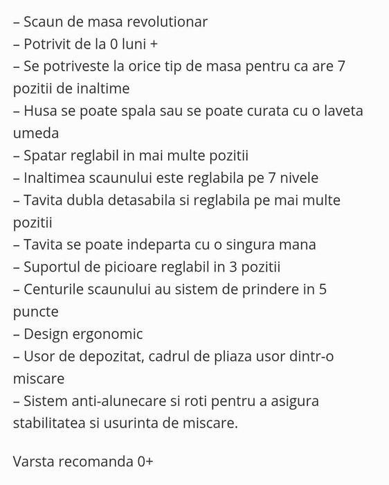 Scaun de masa pentru copii krausman