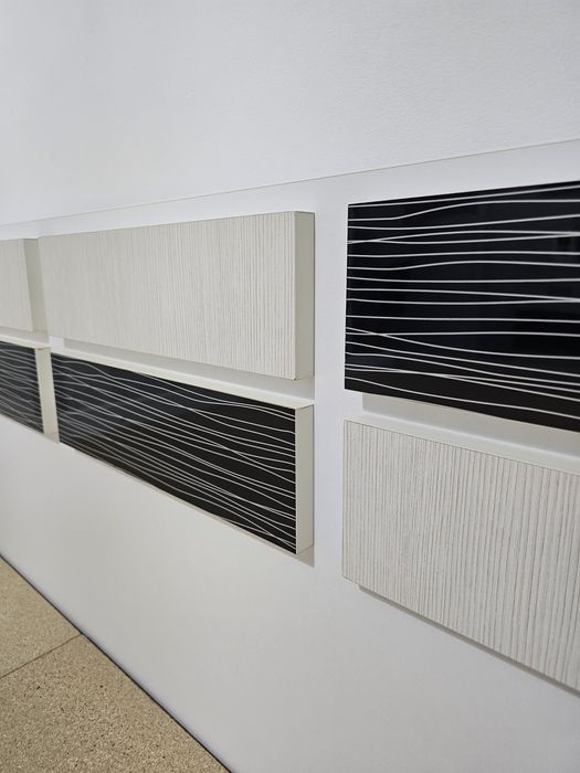 Pat 160x200 alb cu negru