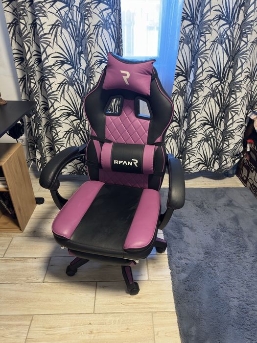 Scaun de Gaming, WF-6028, Negru/Mov