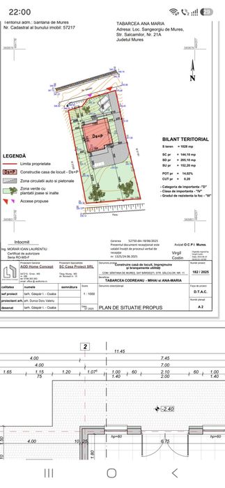 Teren 1.028 mp în Sântana de Mureș | Autorizație de construire + Materiale incluse | Utilități la teren