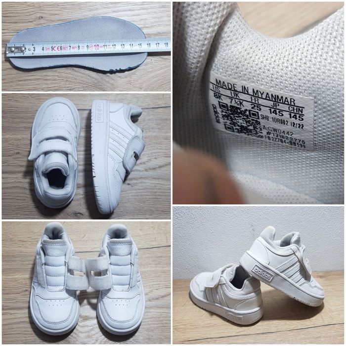 Pantofi sport ADIDAS Sneakers Hoops GW0442 Alb,  nr. 25 EU unisex