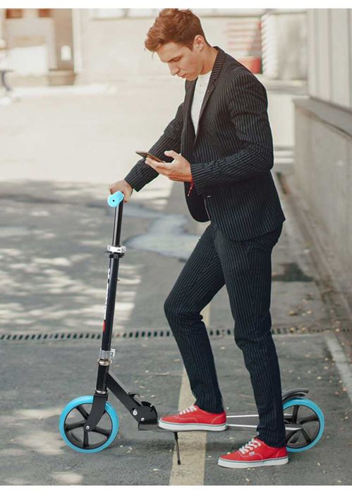 Тротинетка скутер с големи гуми за деца и възрастни колела сгъваема