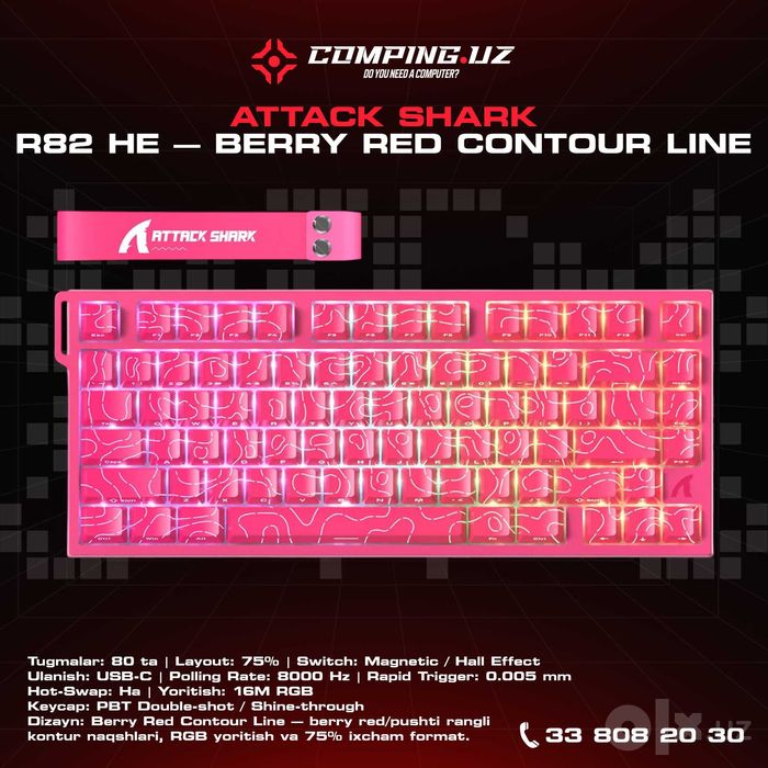ATTACK SHARK R82 HE Rapid Trigger Keyboard Magnetic Switch with