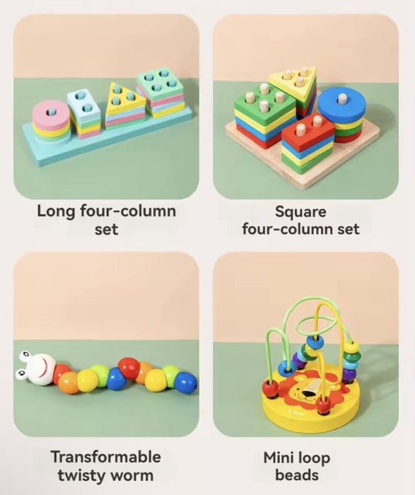 Set joc din lemn pentru copii de peste 3 ani