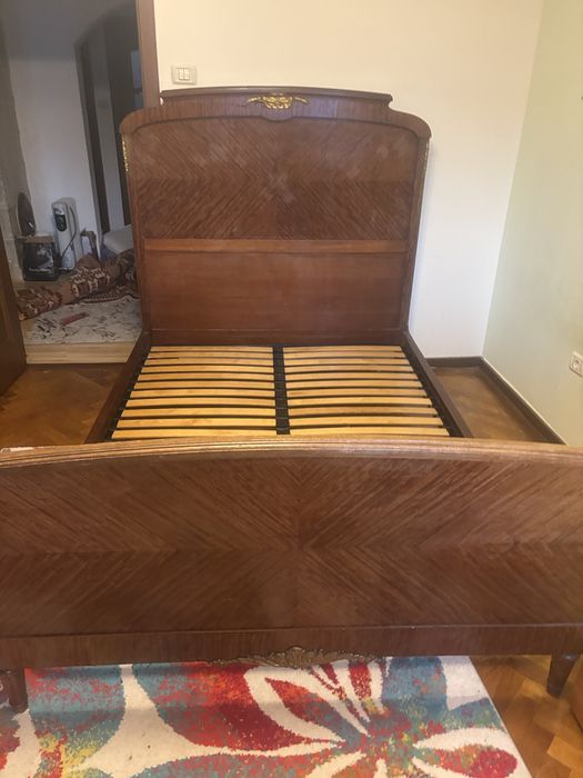 Pat vintage - 140 cm latime - lemn cires