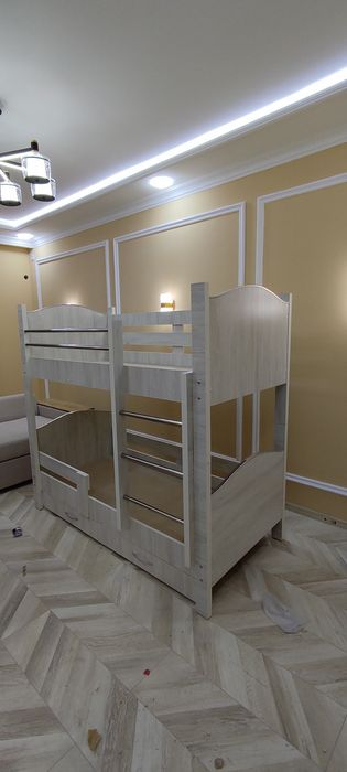 Двухъярусная кровать двух етаж кровать  100%  ПВХ КРОМКА