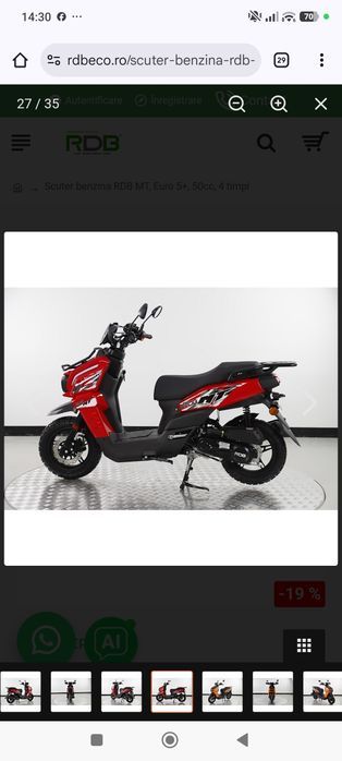 Vând scuter NOU, 50 cc, se conduce cu AM sau B