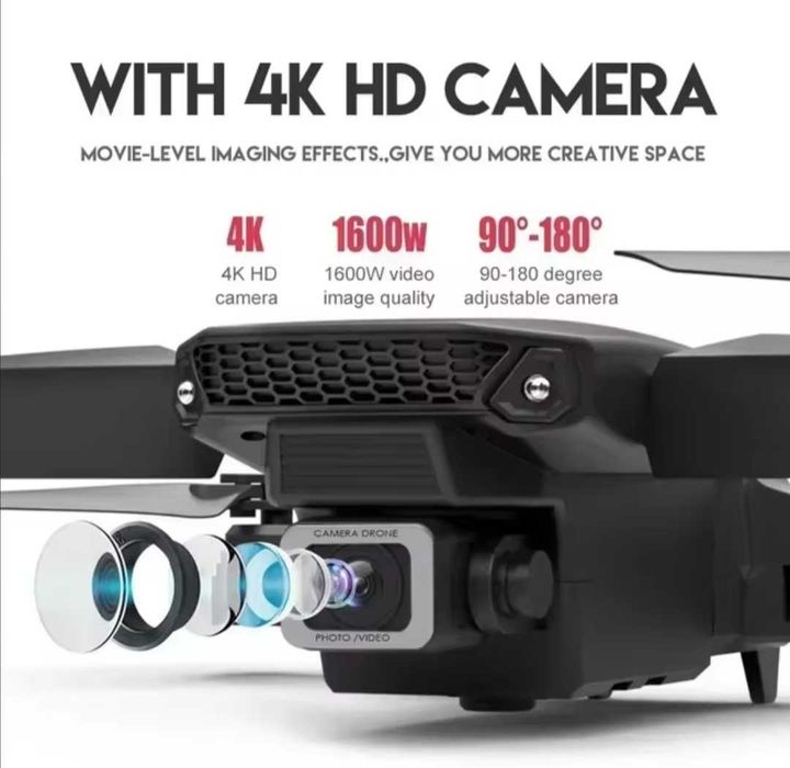 Drona 4K profesionala, model E88, 1080P, camera HD cu unghi larg, wifi