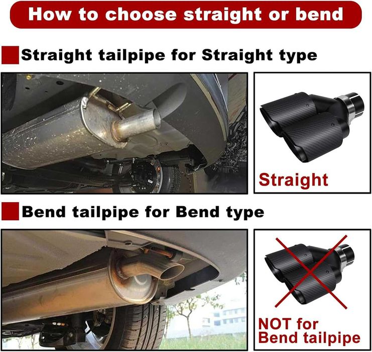 63mm Карбонов накрайник ауспух 2.5"→3.5" Черен