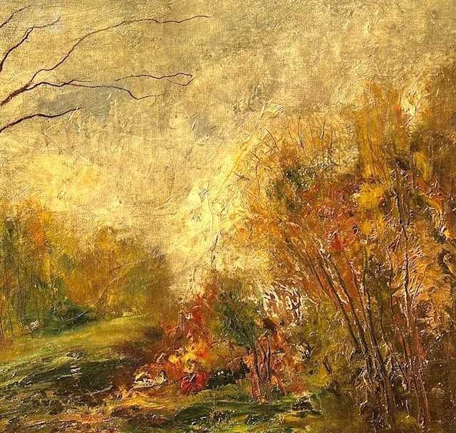 *TOAMNA* Tablou VECHI, semnat Balla Attila, ulei pastos/carton