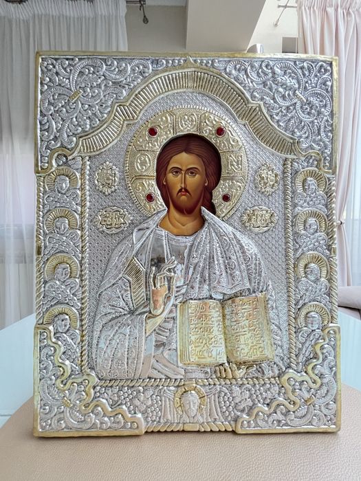 Icoane bizantine Grecia, argintate, lucrate manual, calitate premium