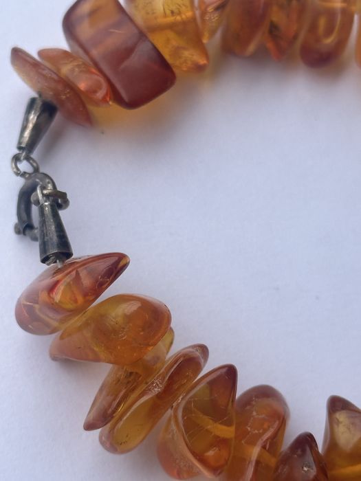 Ofertă! Brătară din chihlimbar natural, 22 cm inchizatoare argint!