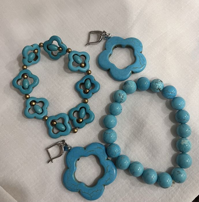 Комплект украшений в бирюзовом цвете