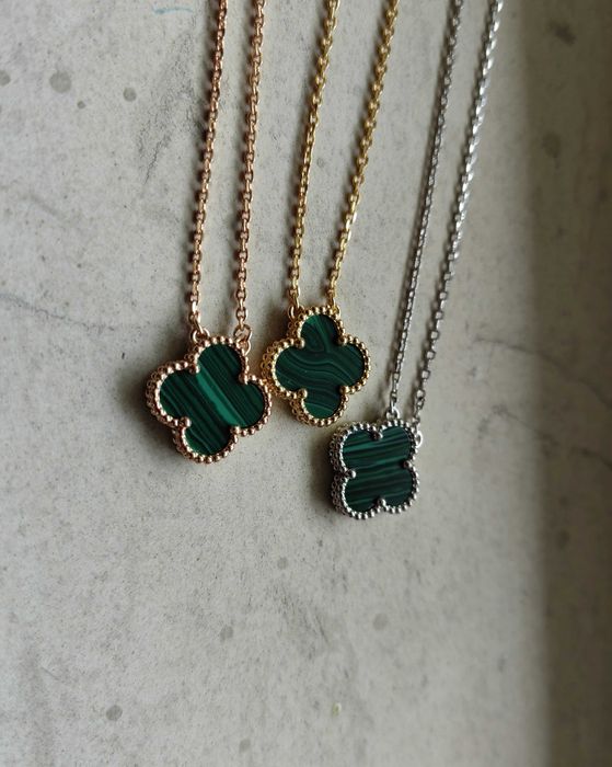 Дамско колие с детелина от зелен малахит - Van Cleef & Arpels VCA