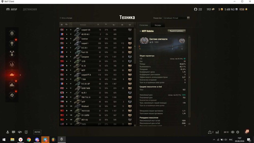 Продам аккаунт WOT