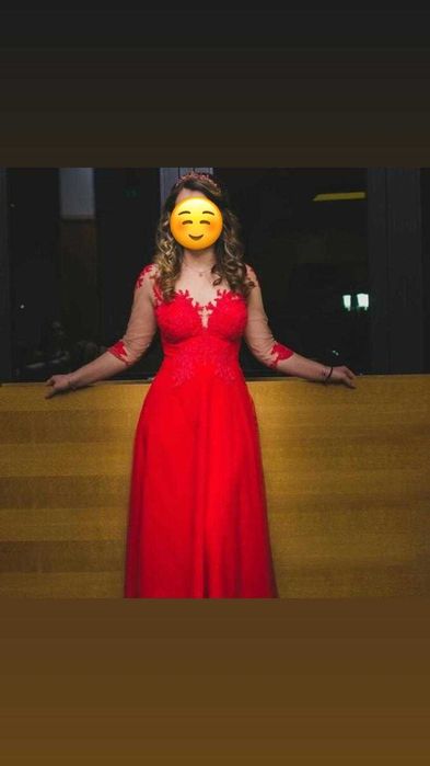 Rochie de gala rosie lunga