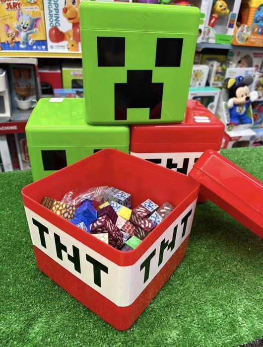 Магнитни блокчета Minecraft с кутия за съхранение/Magnetic blocks